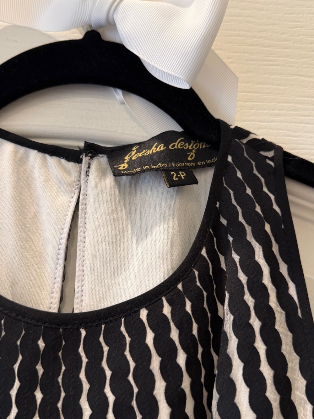 Anthropologie Black & White Striped Dress – Size 2P – Never Worn - Picture 3 of 6